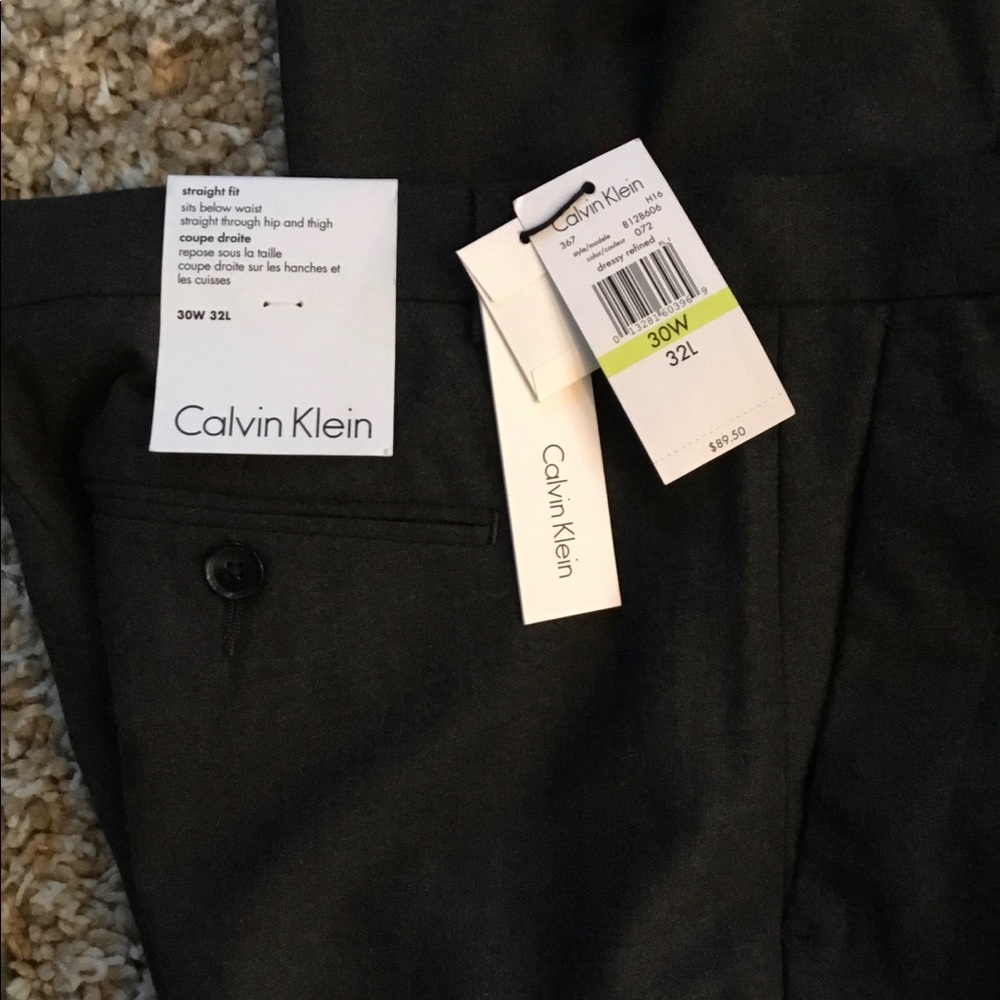 CALVIN KLEIN charcoal grey dress pants. NWT!